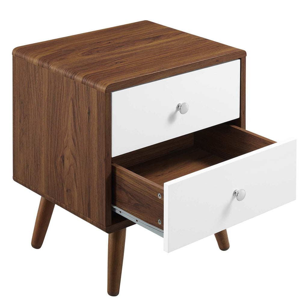 Transmit 2-Drawer Nightstand - Walnut White