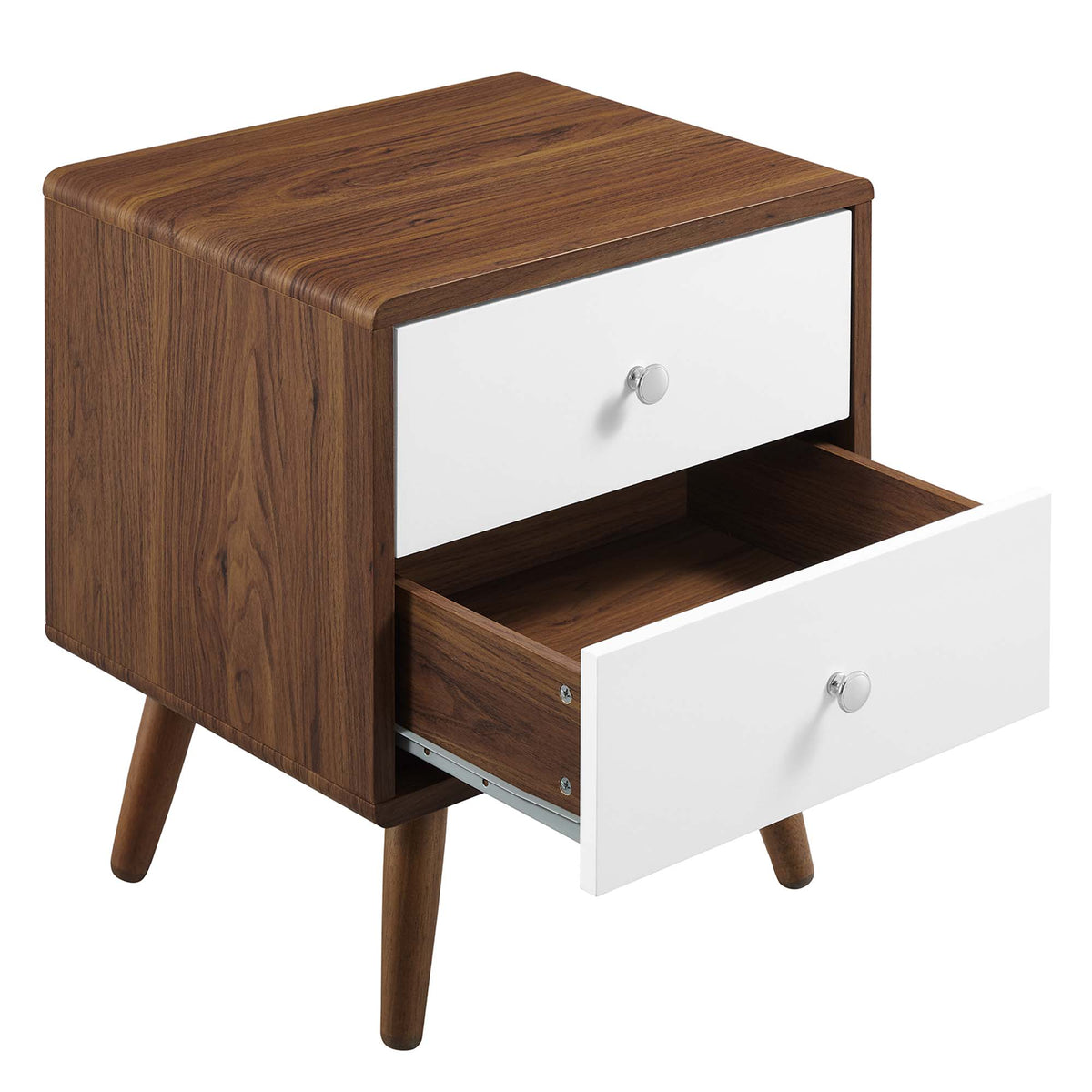 Transmit 2-Drawer Nightstand - Walnut White