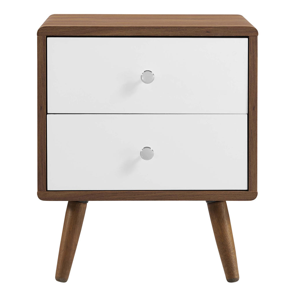 Transmit 2-Drawer Nightstand - Walnut White