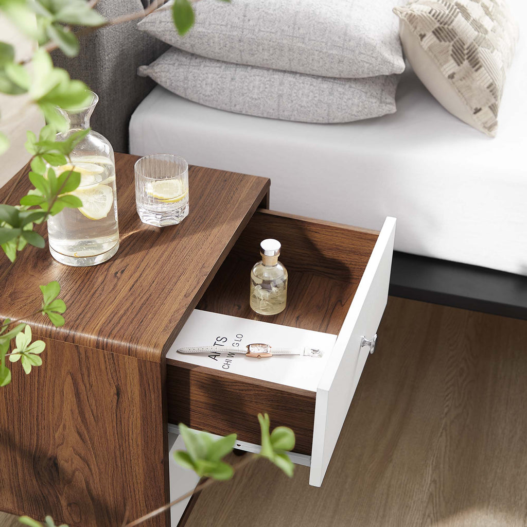 Transmit 2-Drawer Nightstand - Walnut White