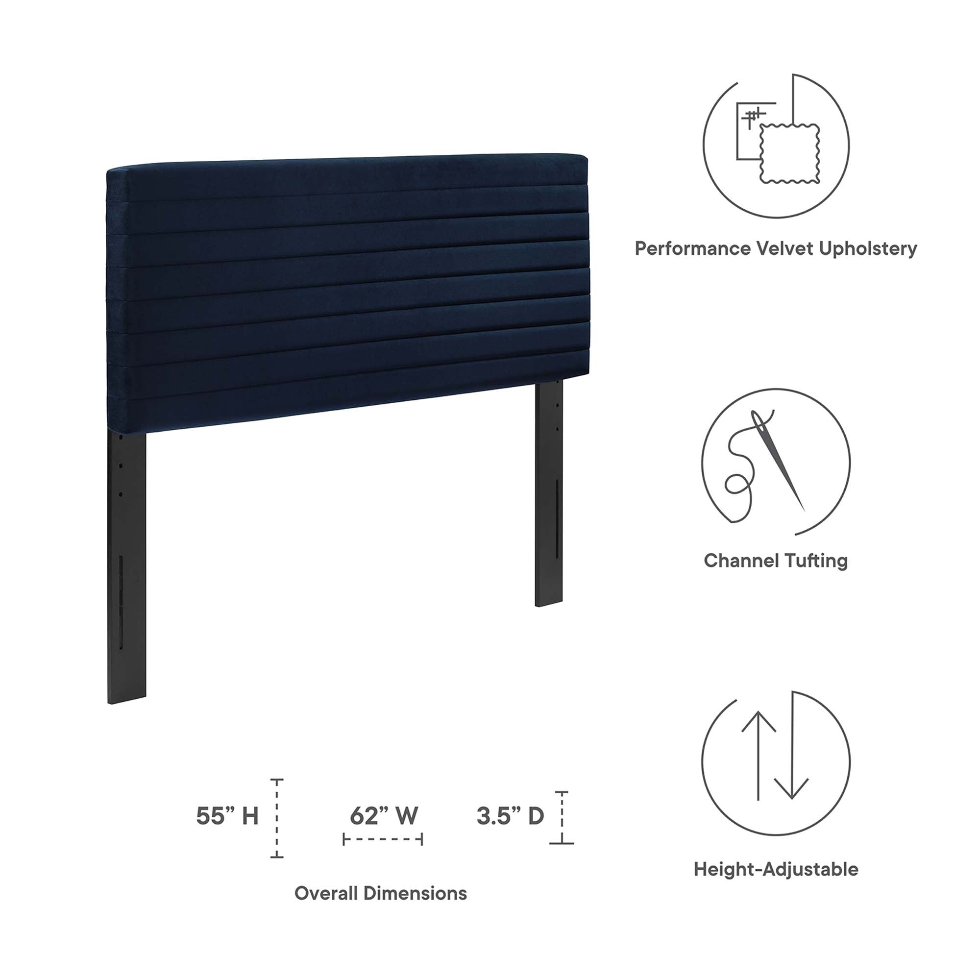 Tranquil Full/Queen Headboard - Midnight Blue