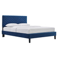 Roxanne Performance Velvet Full Platform Bed - Navy