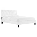 Roxanne Performance Velvet Full Platform Bed - White