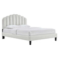 Daisy Performance Velvet Full Platform Bed - Light Gray