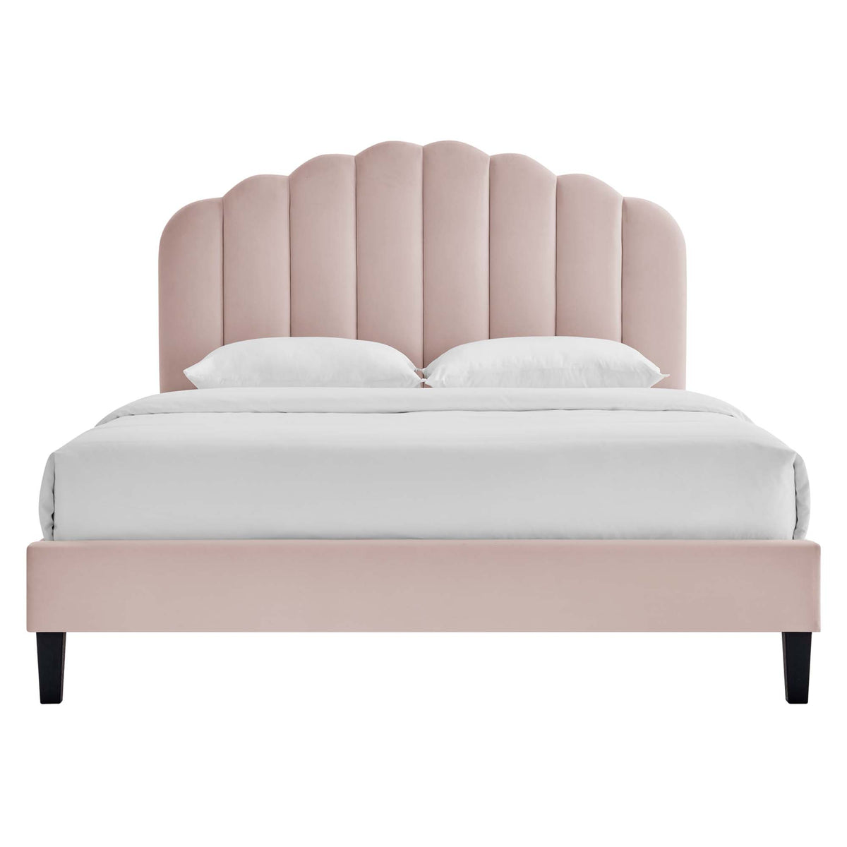 Daisy Performance Velvet Full Platform Bed - Pink