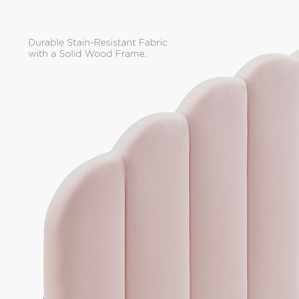 Daisy Performance Velvet Full Platform Bed - Pink
