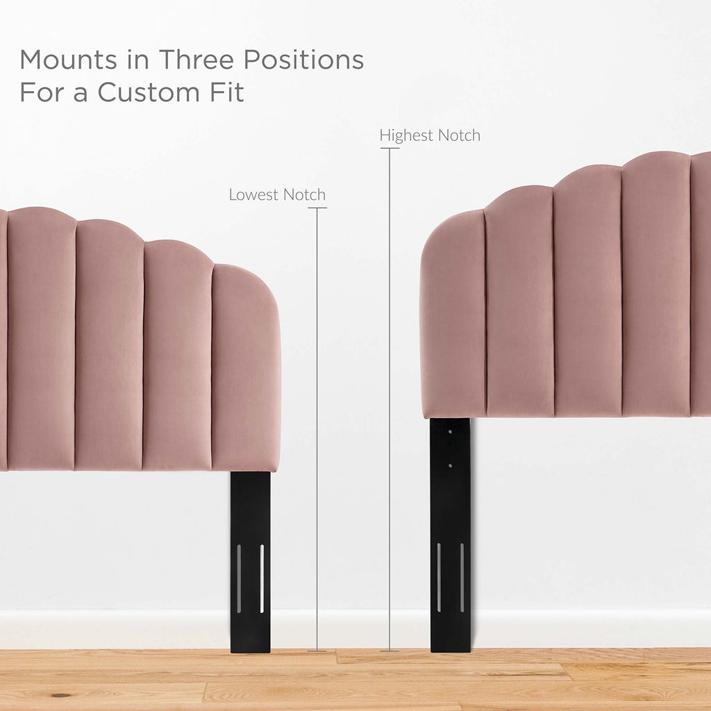 Daisy Performance Velvet Twin Platform Bed - Dusty Rose