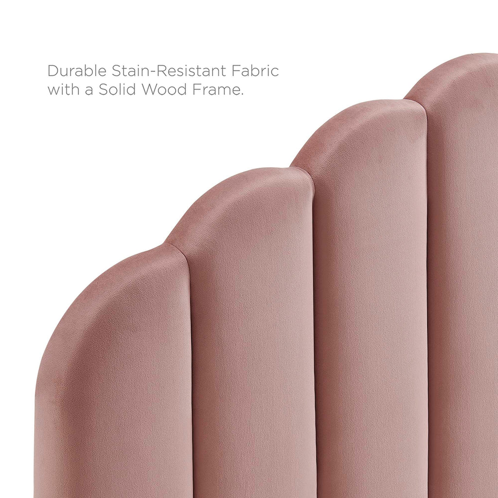 Daisy Performance Velvet Twin Platform Bed - Dusty Rose