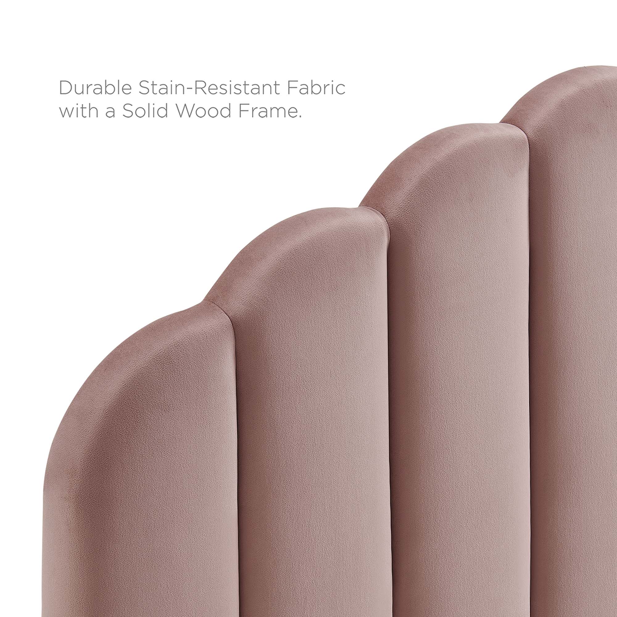 Daisy Performance Velvet Twin Platform Bed - Dusty Rose