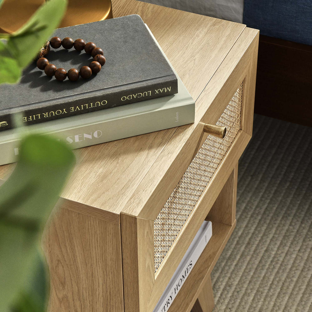 Soma 1-Drawer Nightstand - Oak