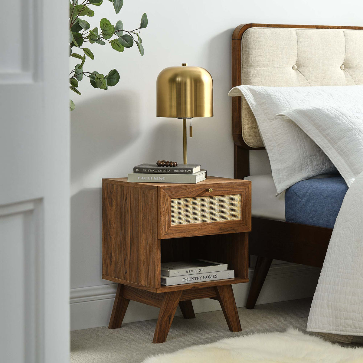 Soma 1-Drawer Nightstand - Walnut