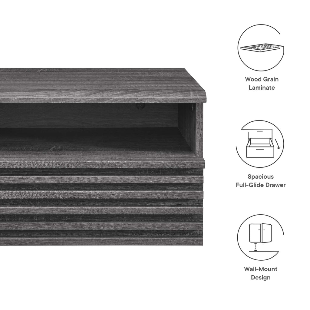 Render Wall-Mount Nightstand - Charcoal