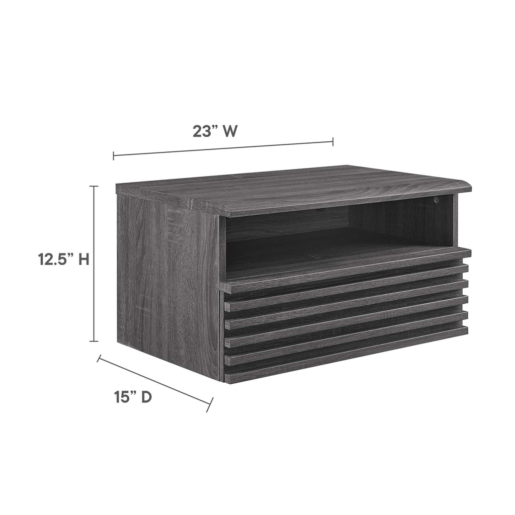 Render Wall-Mount Nightstand - Charcoal