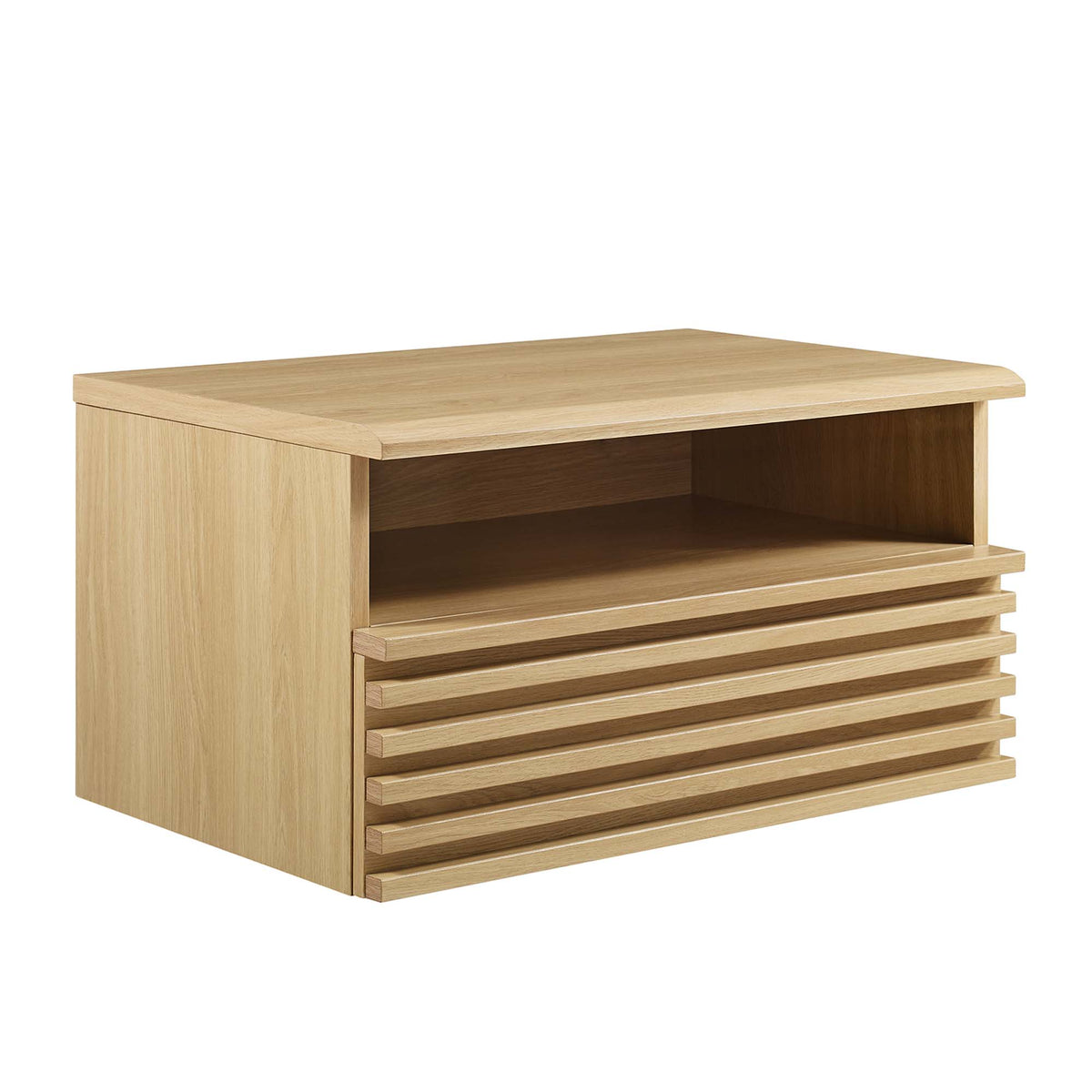 Render Wall-Mount Nightstand - Oak