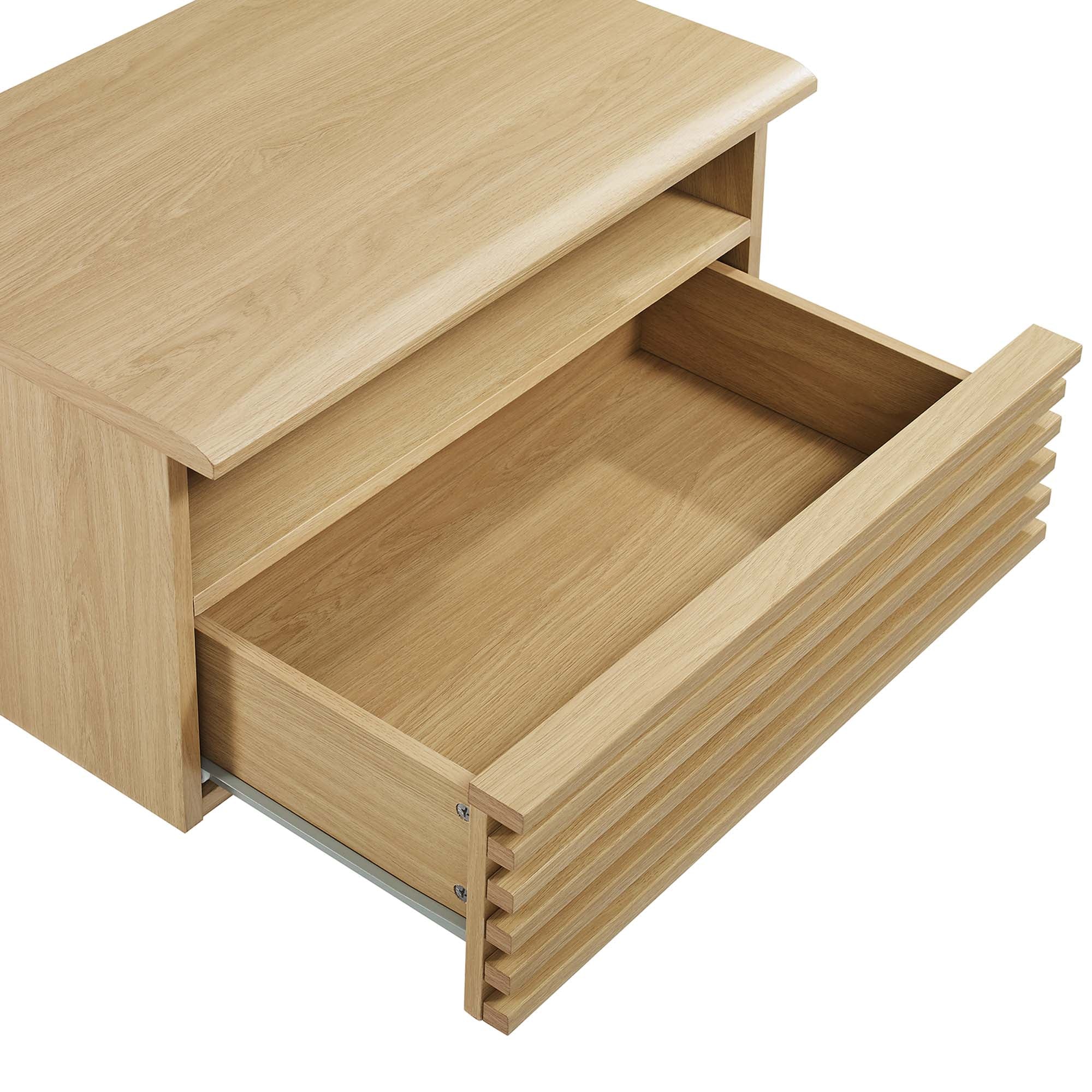 Render Wall-Mount Nightstand - Oak