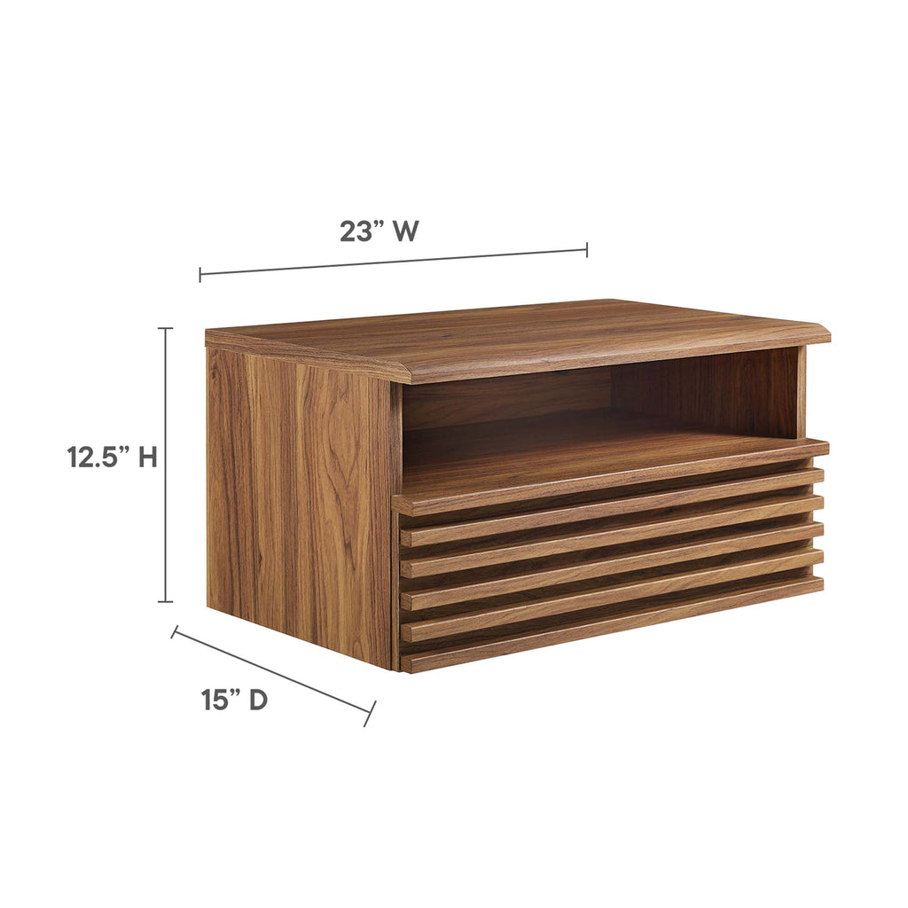 Render Wall-Mount Nightstand - Walnut
