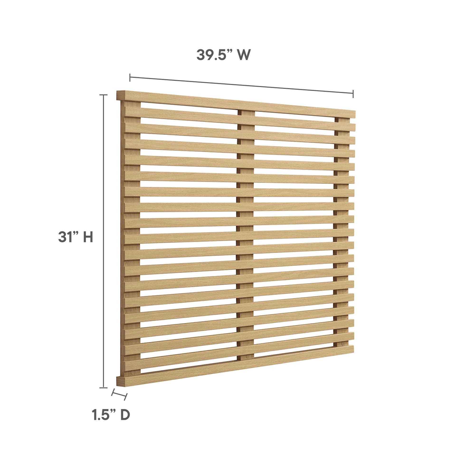 Render Wall Mount Twin Headboard - Oak
