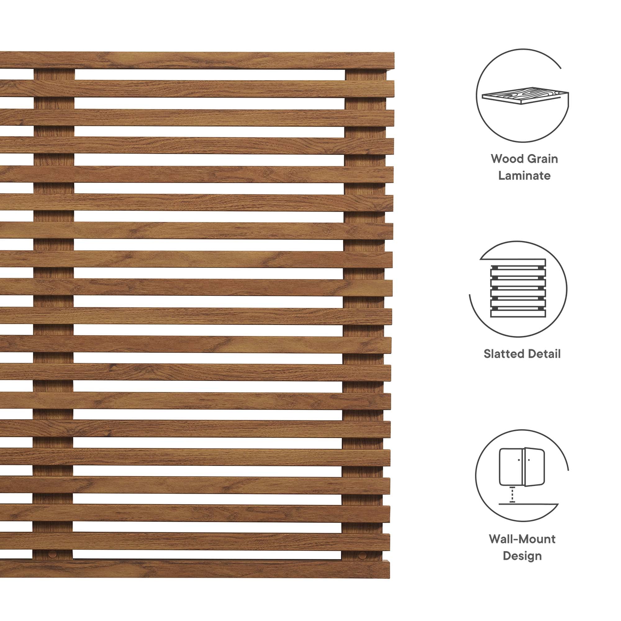Render Wall Mount Twin Headboard - Walnut