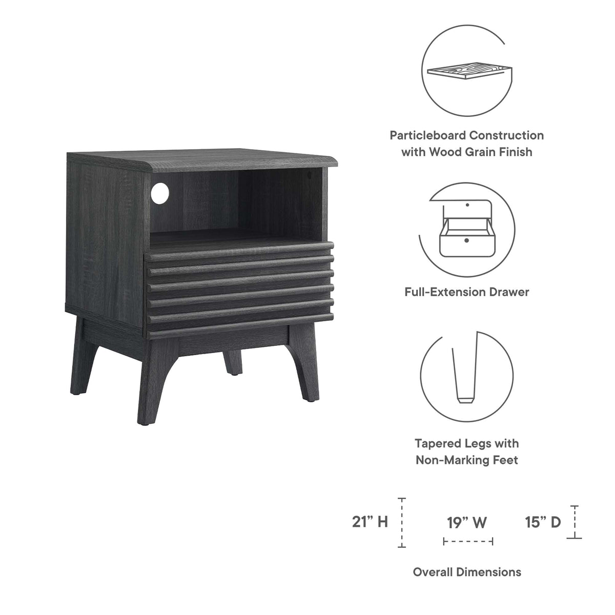 Render Nightstand - Charcoal (MOD-7070-CHA)