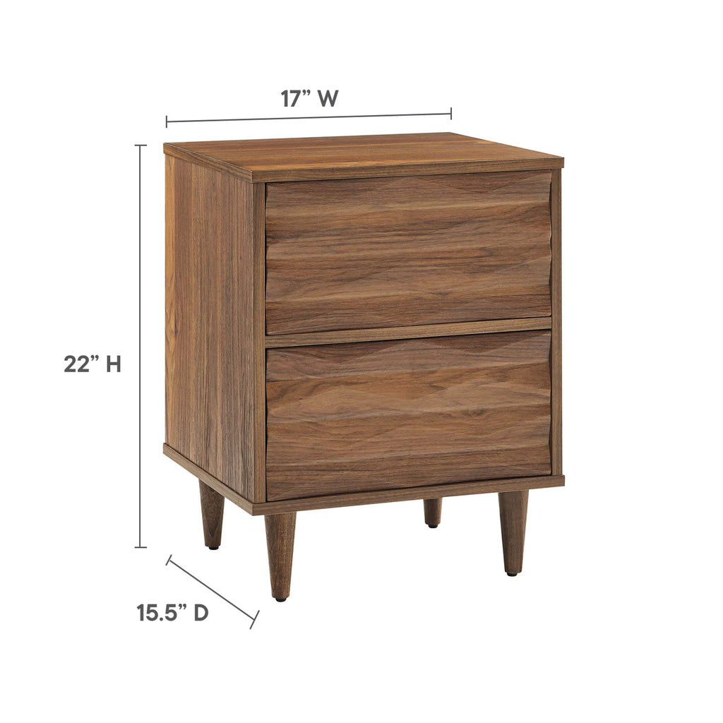 Vespera 2-Drawer Nightstand - Walnut