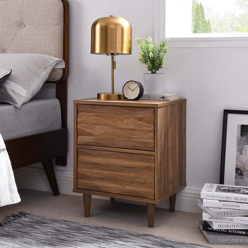 Vespera 2-Drawer Nightstand - Walnut