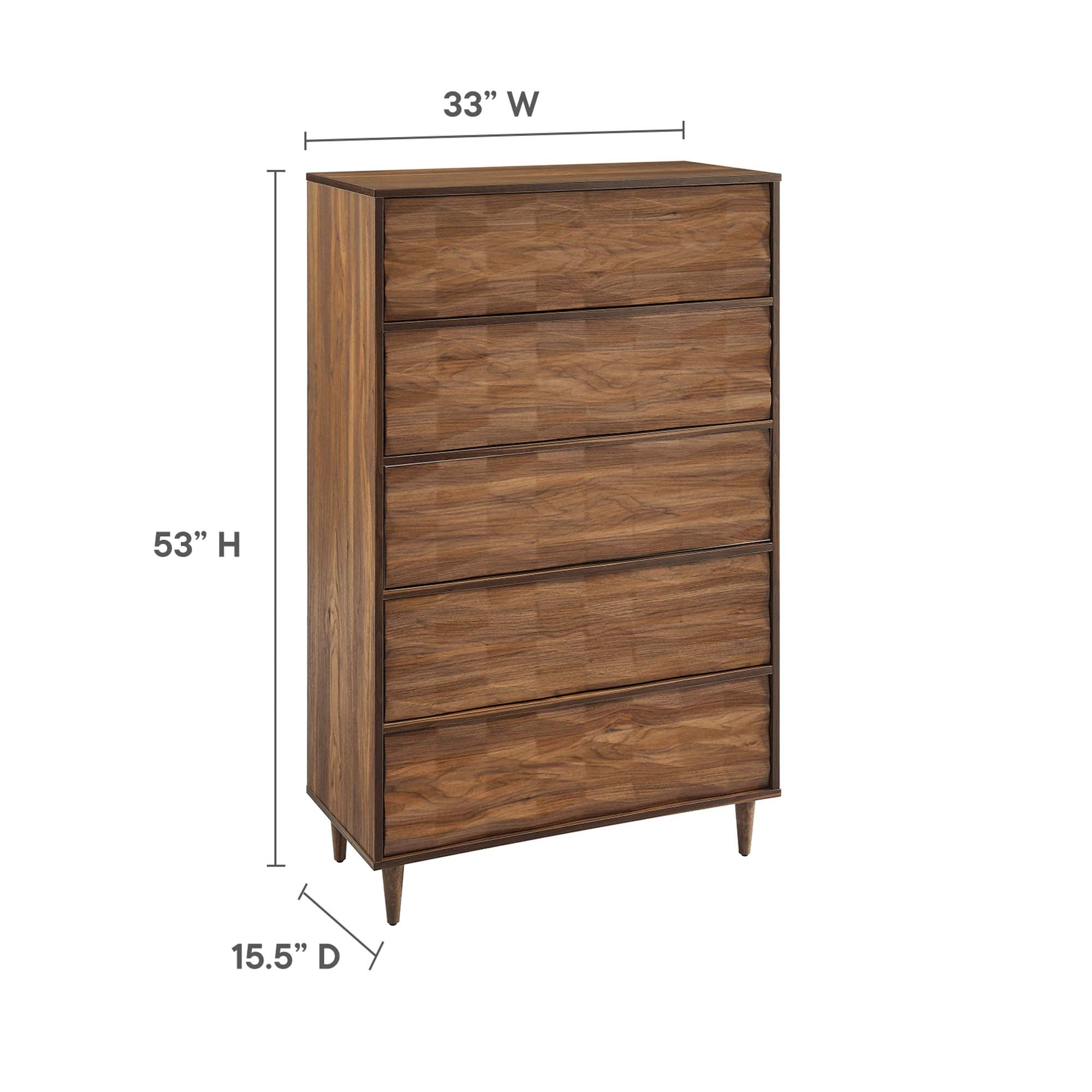 Vespera 5-Drawer Chest - Walnut