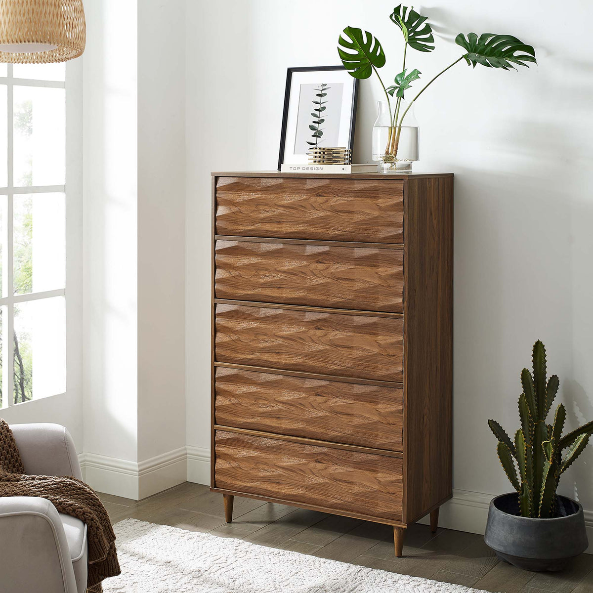 Vespera 5-Drawer Chest - Walnut