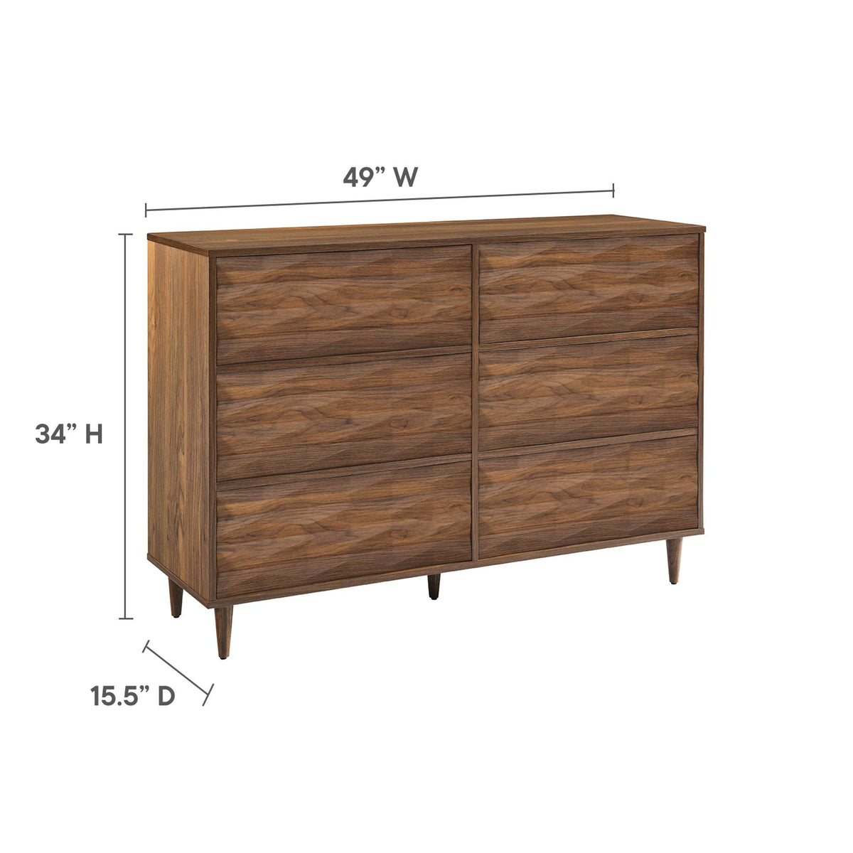 Vespera 6-Drawer Dresser - Walnut