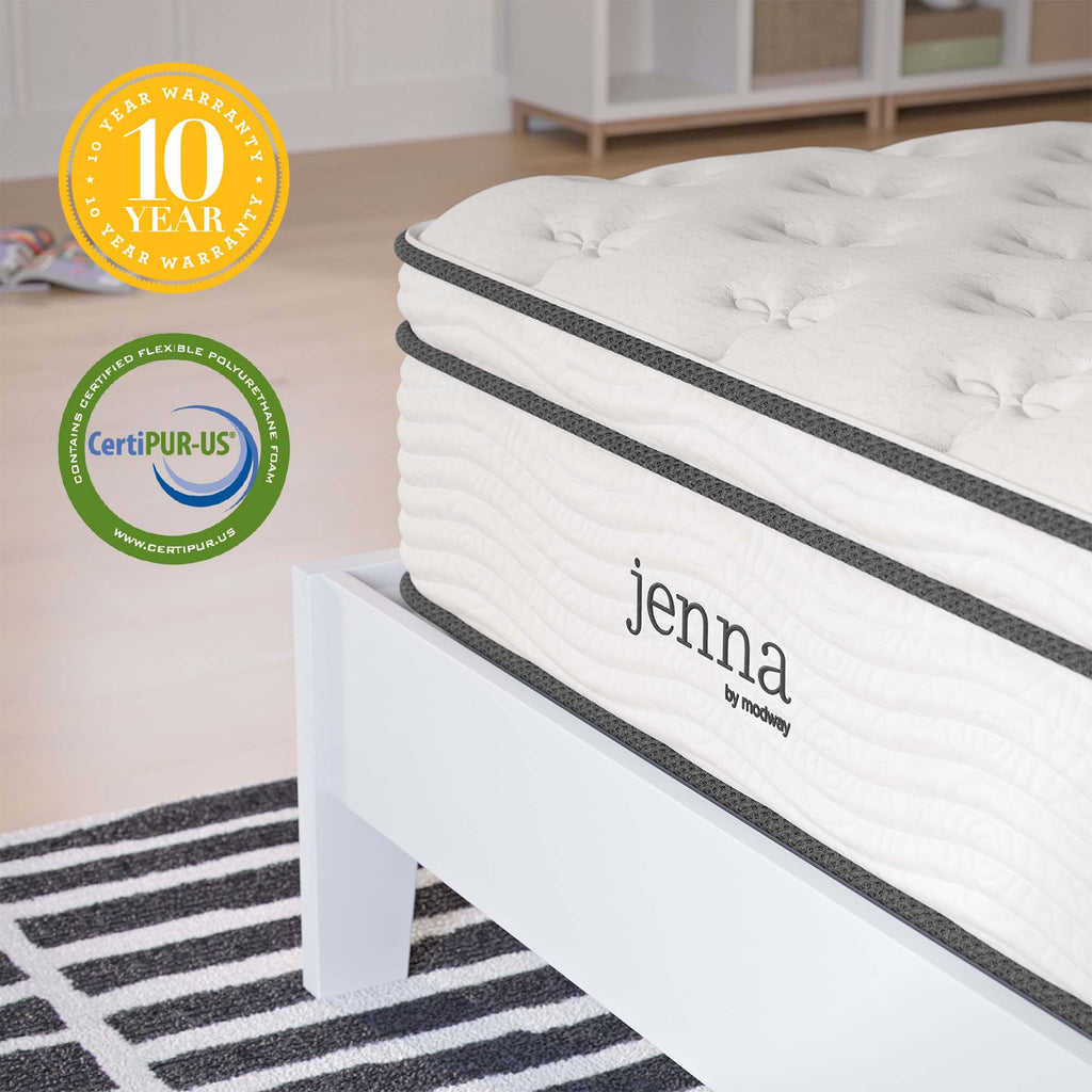 Jenna 12" Innerspring and Foam Twin Mattress - White
