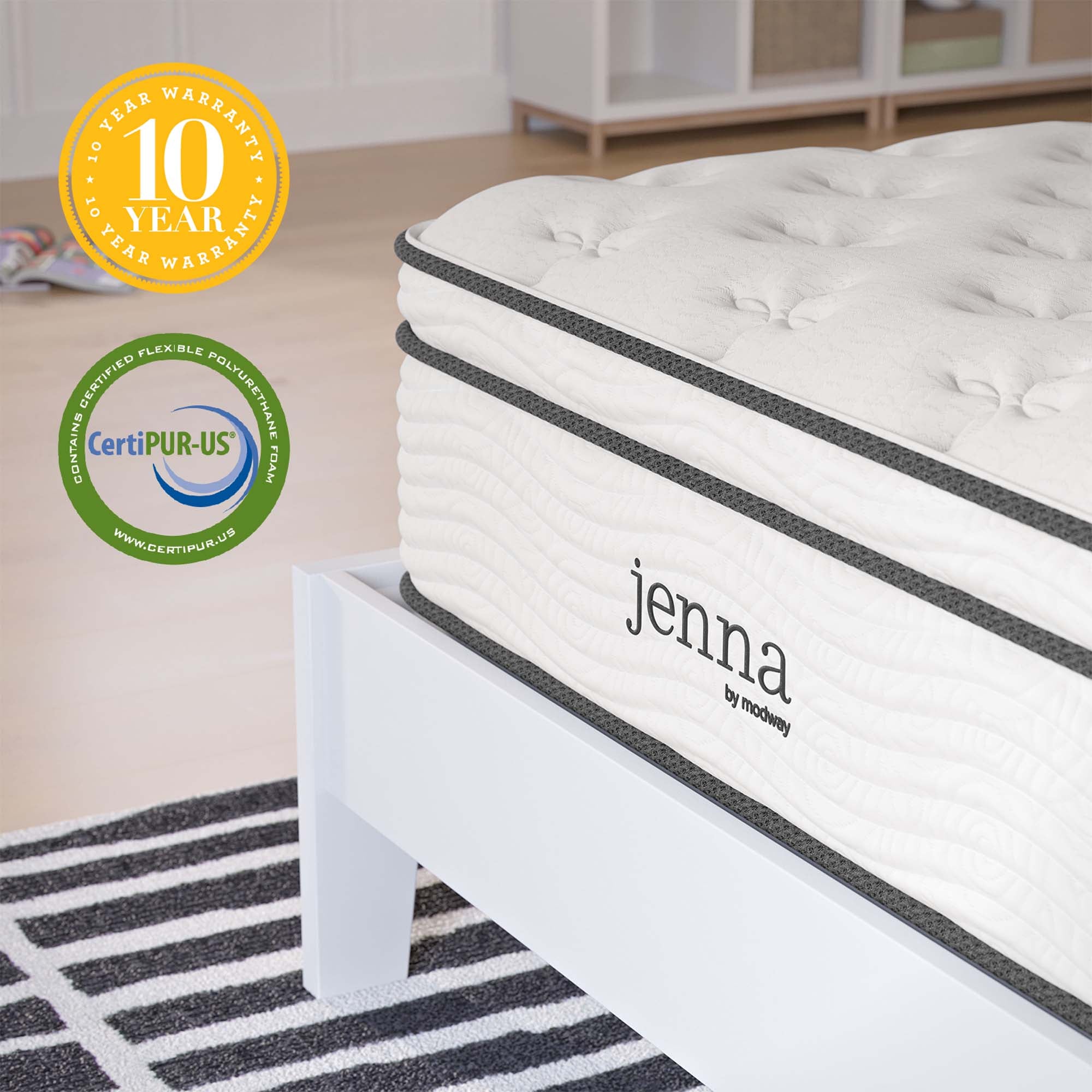 Jenna 12" Innerspring and Foam Twin Mattress - White