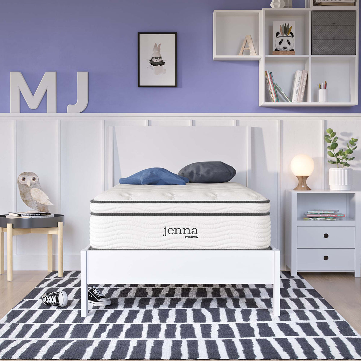 Jenna 12" Innerspring and Foam Twin Mattress - White
