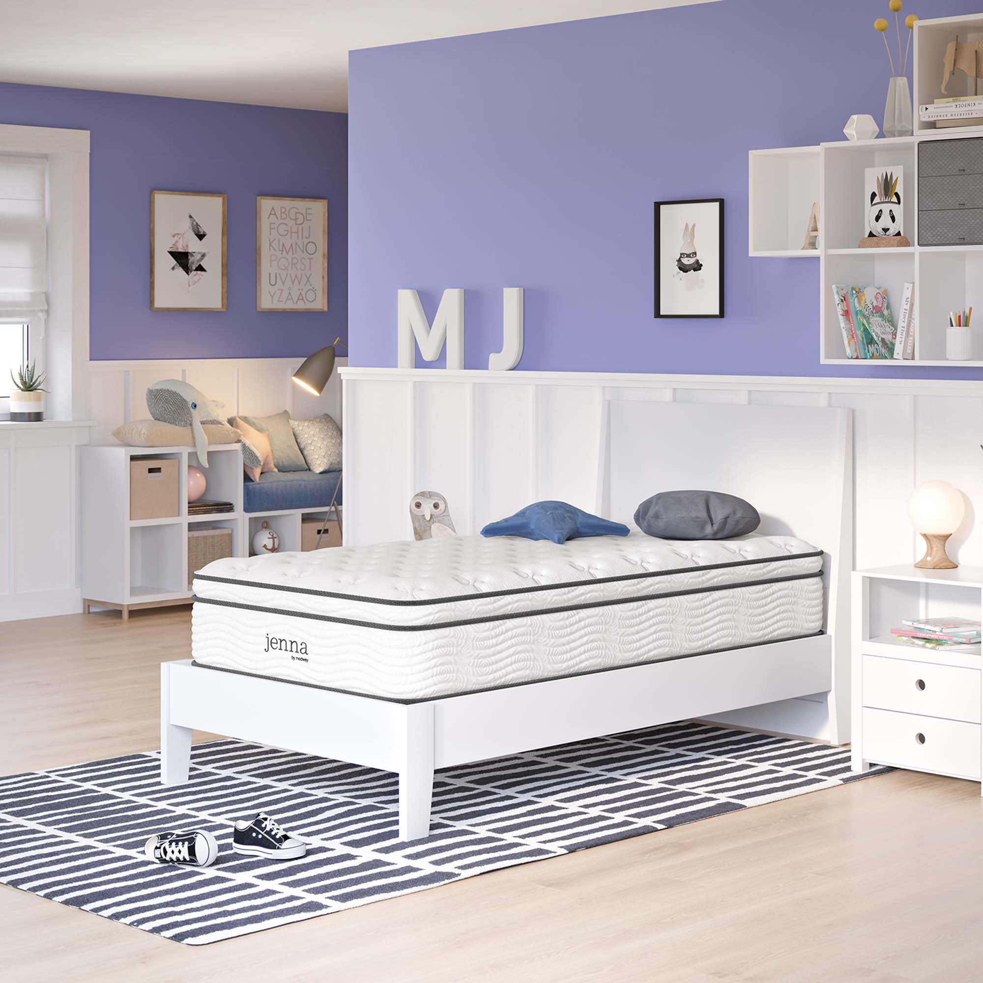 Jenna 12" Innerspring and Foam Twin Mattress - White
