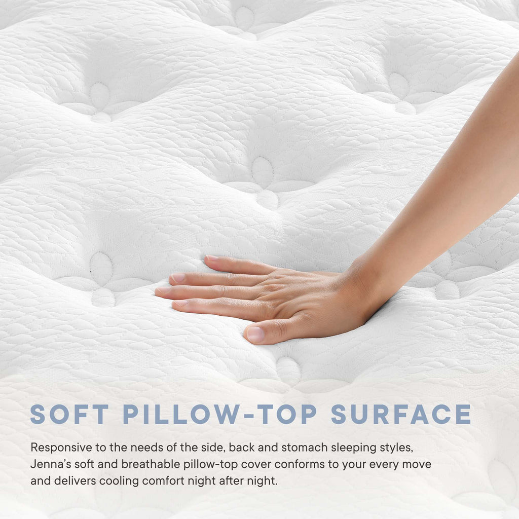 Jenna 12" Innerspring and Foam Full Mattress - White