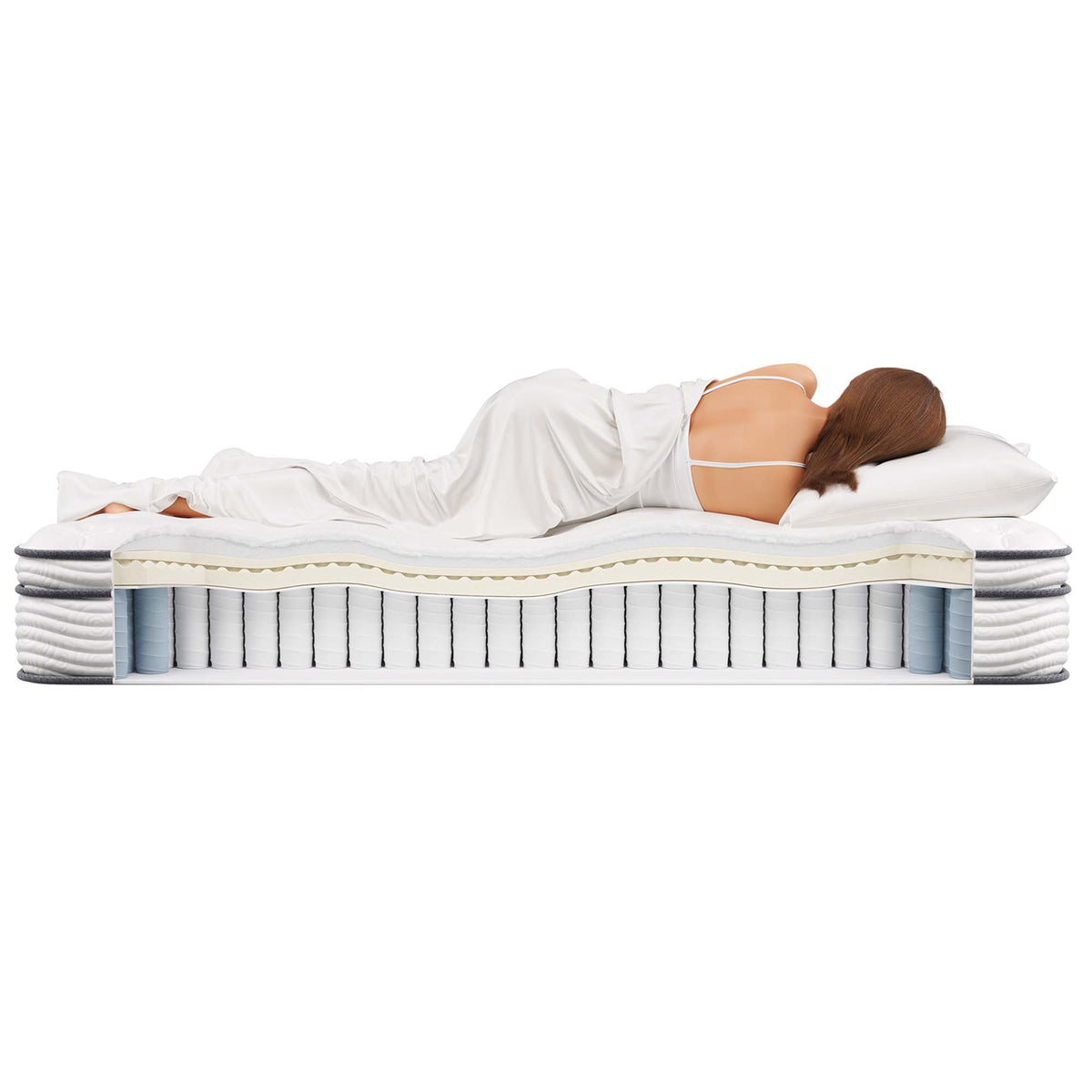 Jenna 12" Innerspring and Foam Full Mattress - White
