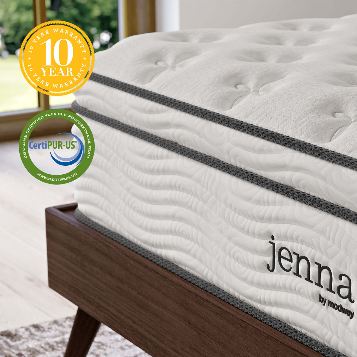 Jenna 12" Innerspring and Foam King Mattress - White