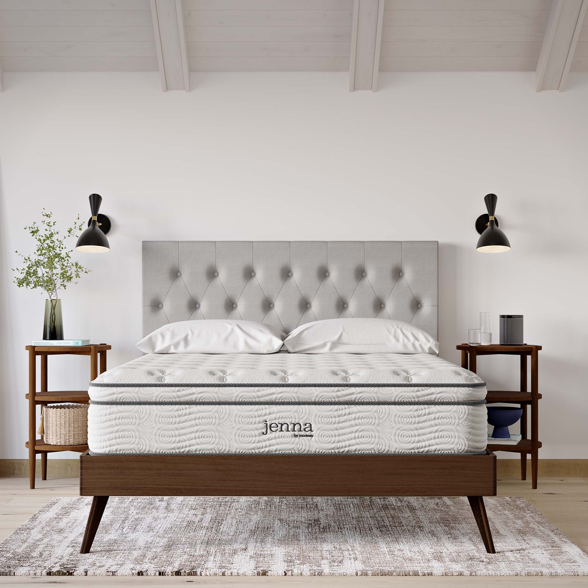 Jenna 12" Innerspring and Foam King Mattress - White
