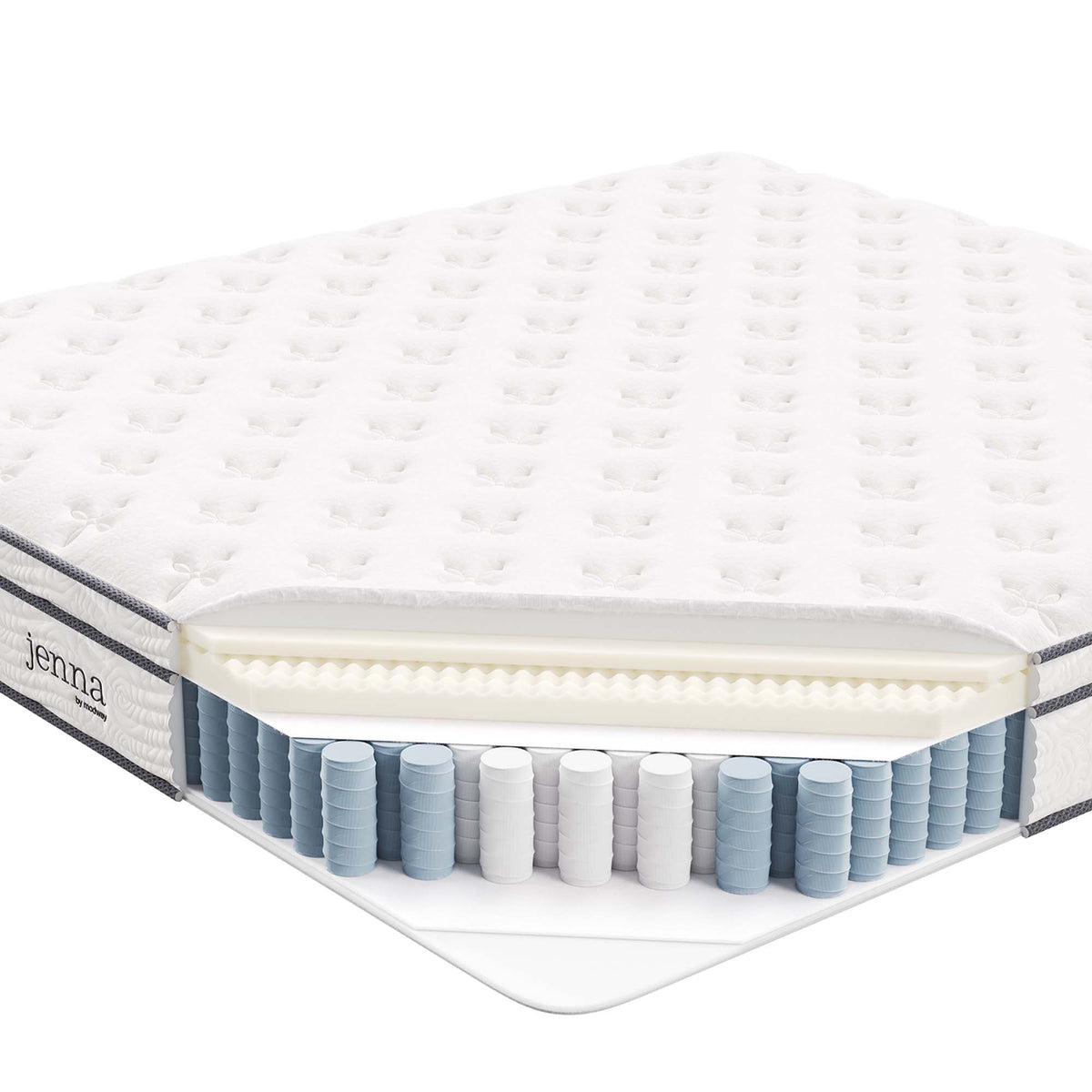 Jenna 12" Innerspring and Foam King Mattress - White