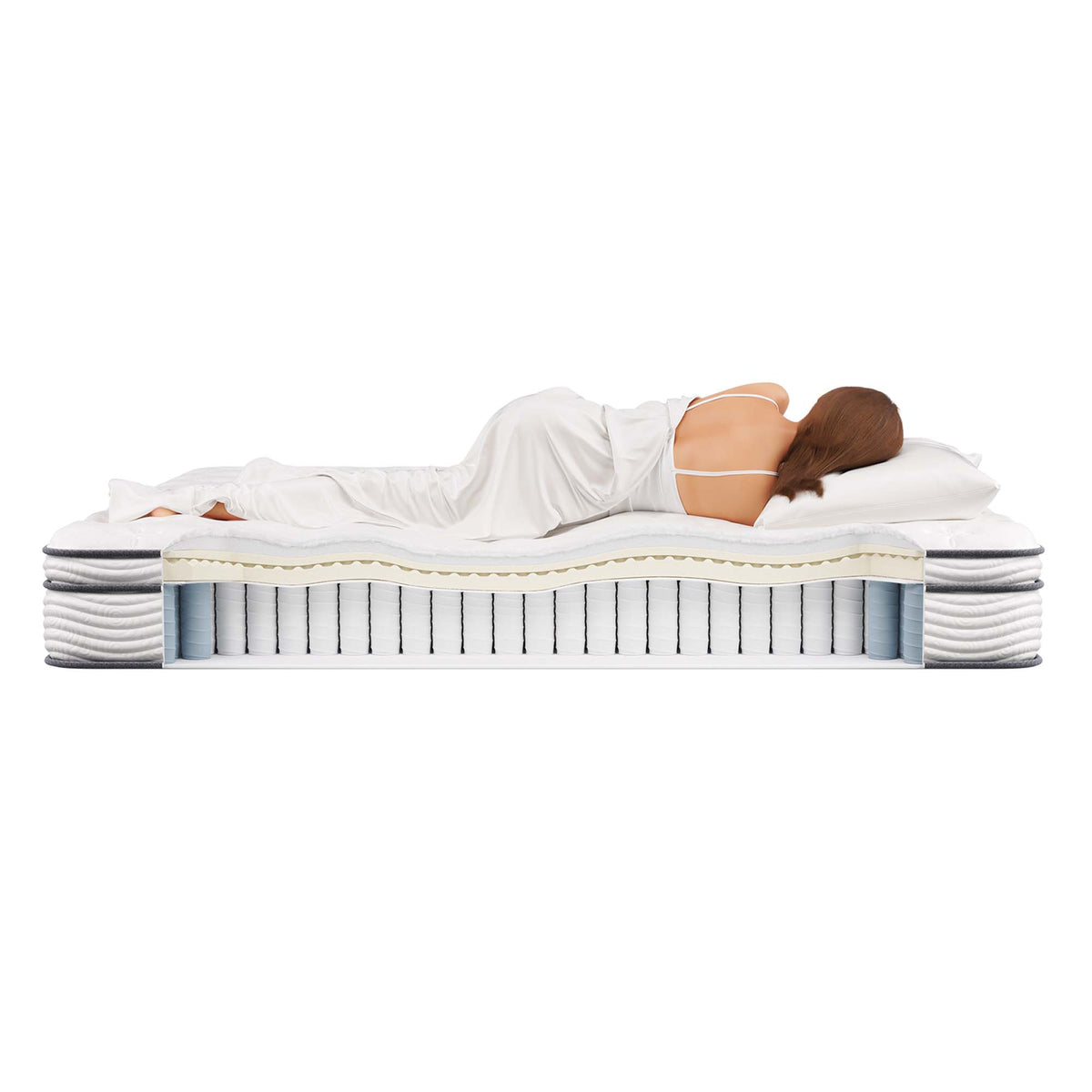 Jenna 12" Innerspring and Foam King Mattress - White