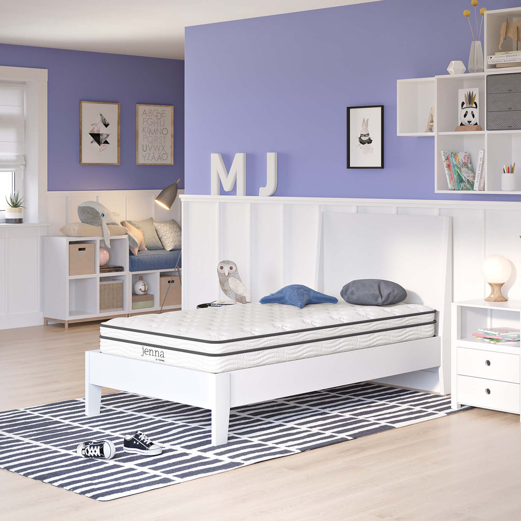 Jenna 6" Innerspring and Foam Narrow Twin Mattress - White