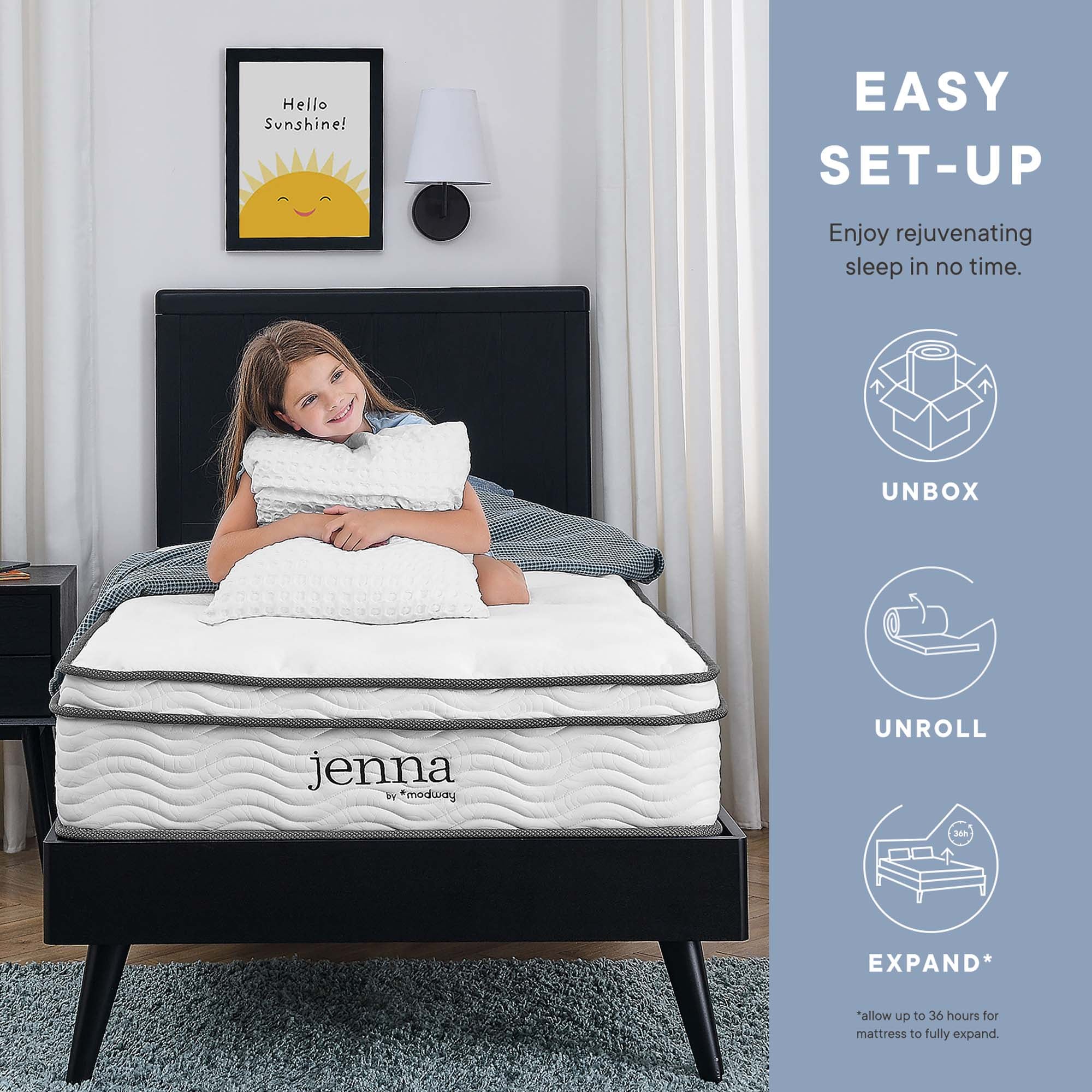 Jenna 6" Innerspring and Foam Twin Mattress - White