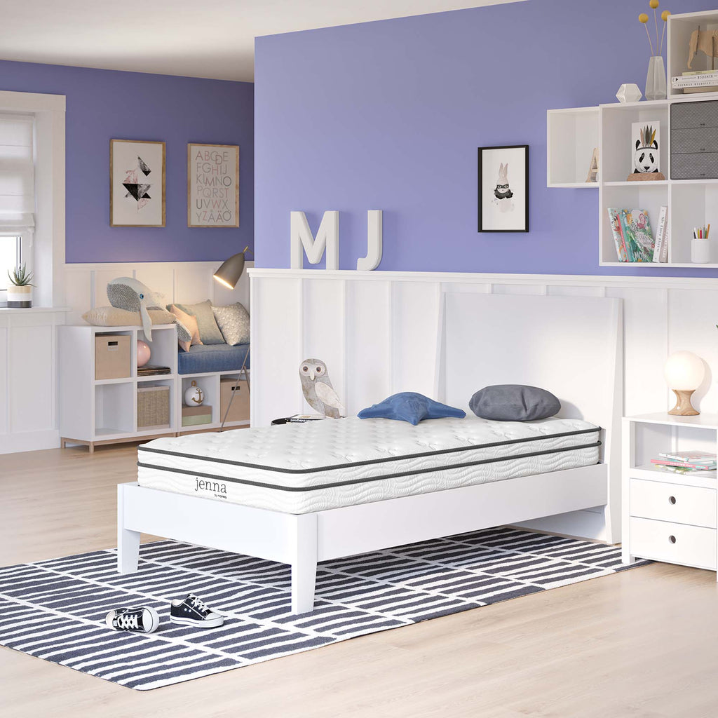 Jenna 6" Innerspring and Foam Twin Mattress - White
