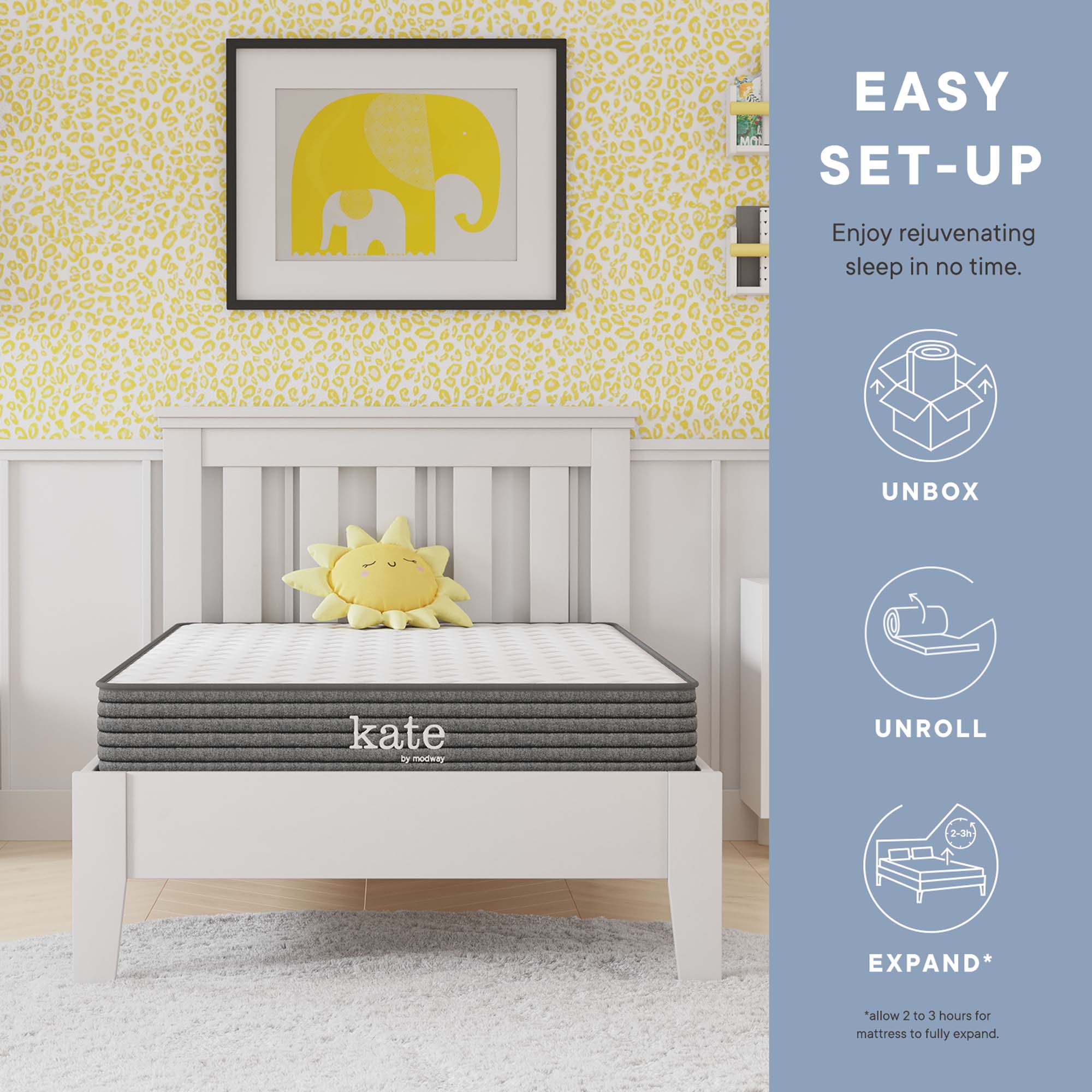 Kate 6" Narrow Twin Mattress - White