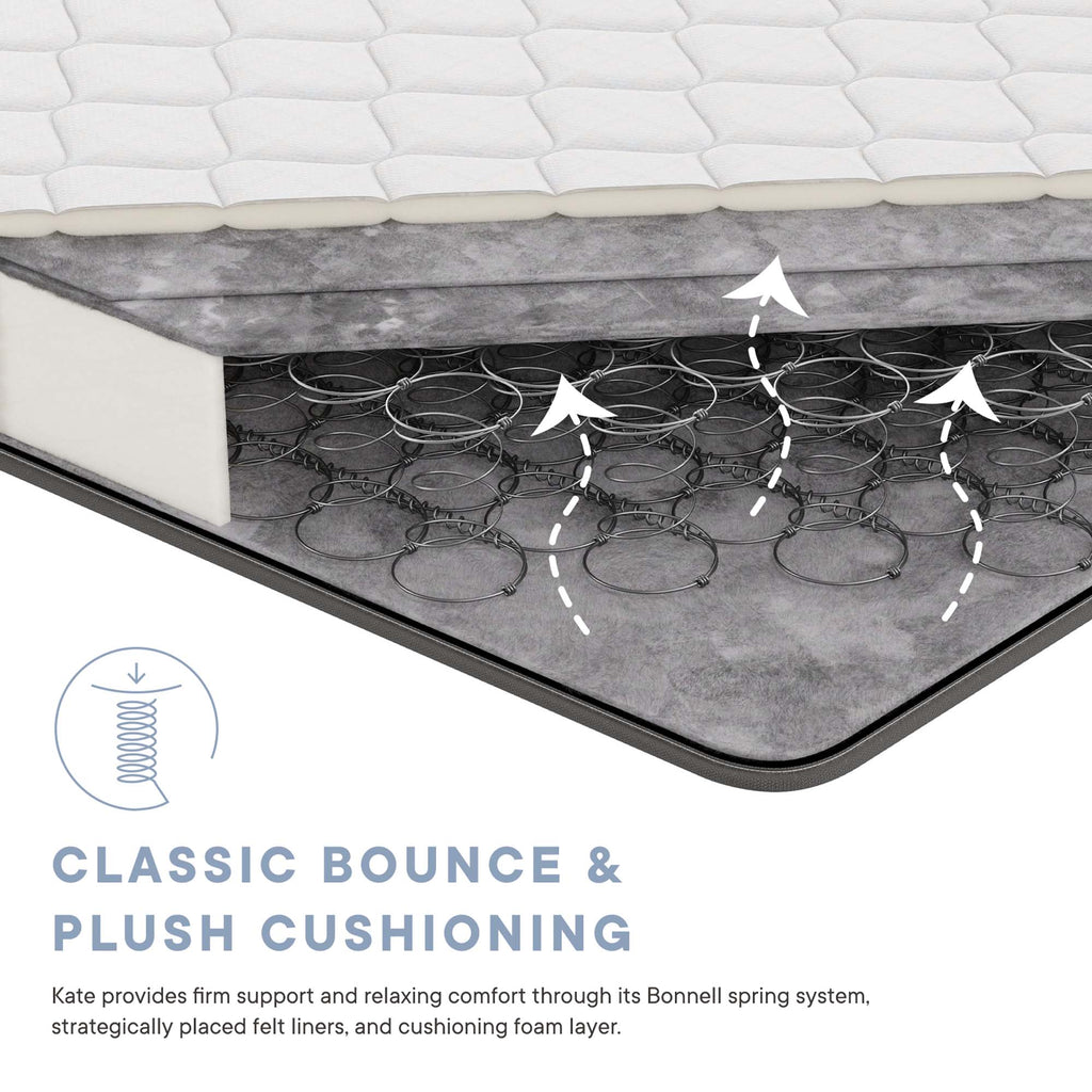 Kate 6" Narrow Twin Mattress - White
