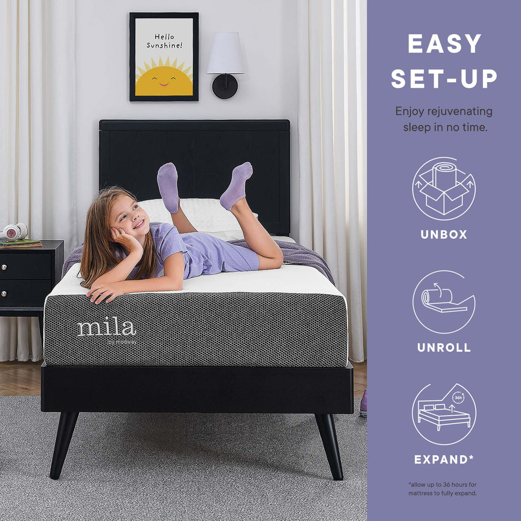 Mila 5" Narrow Twin Mattress - White