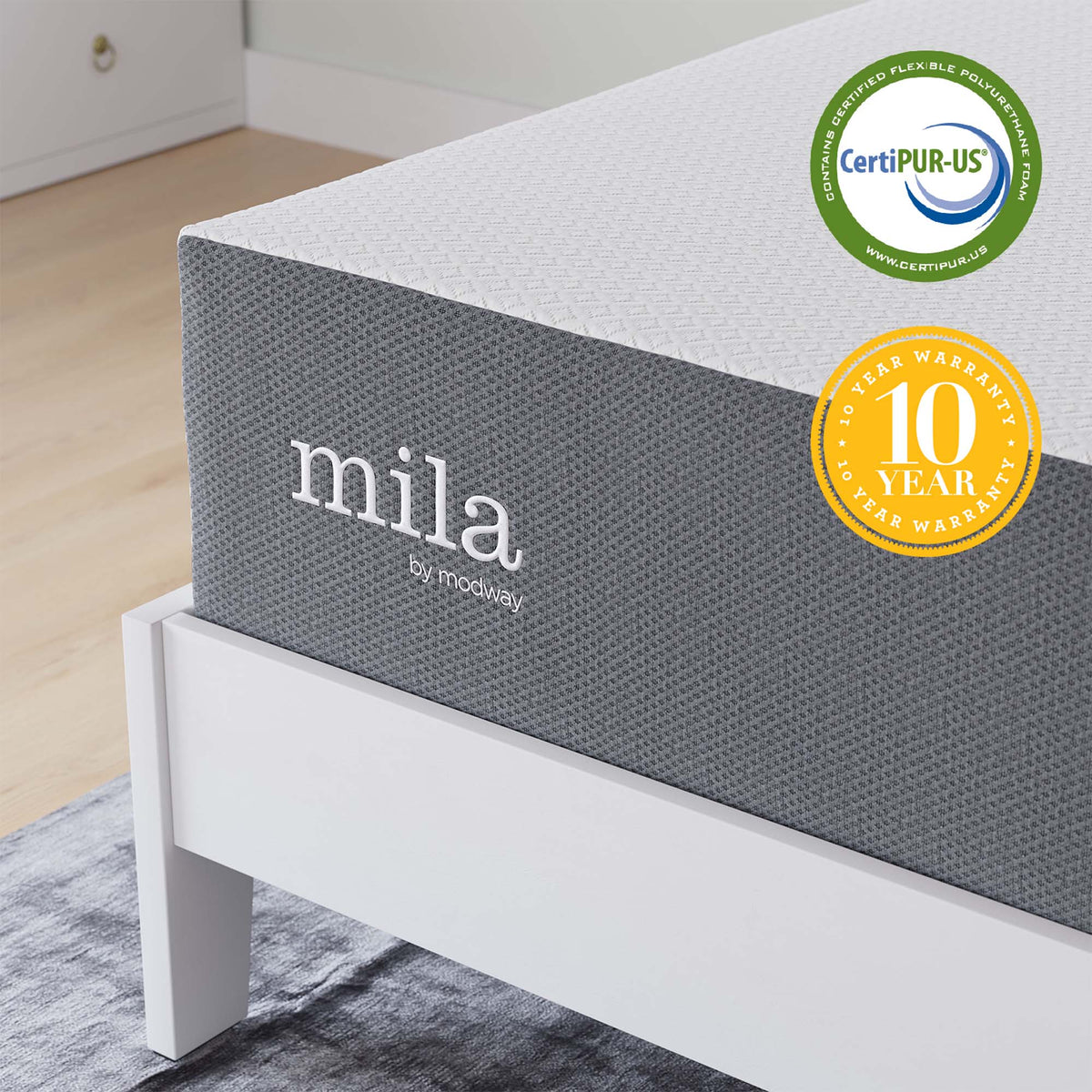 Mila 12" Full Mattress - White