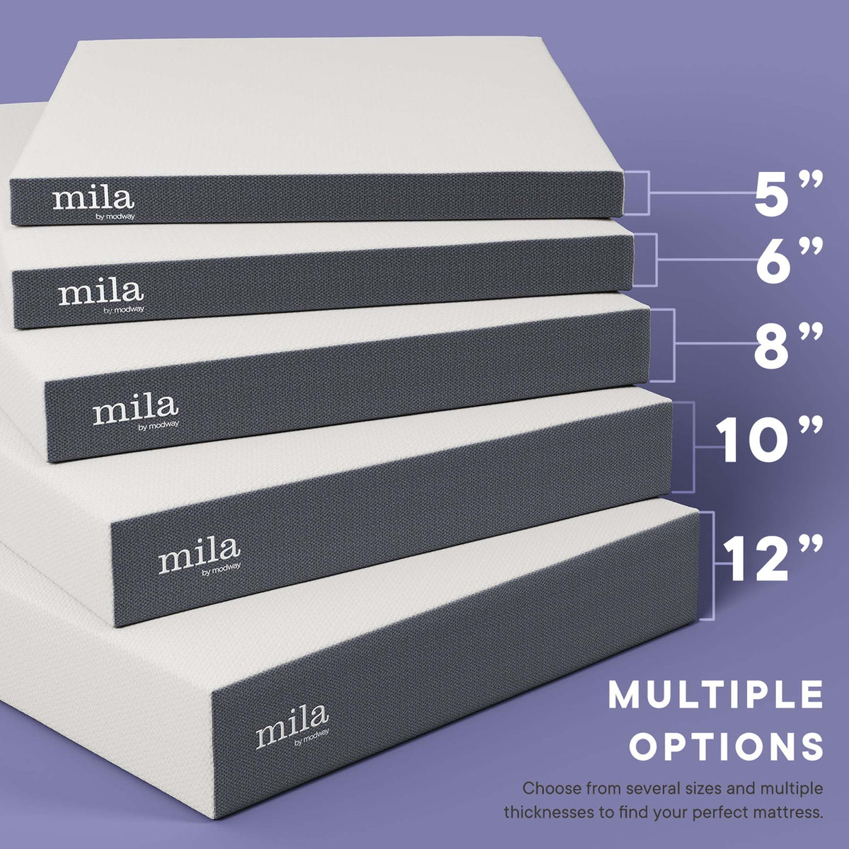 Mila 12" Queen Mattress - White