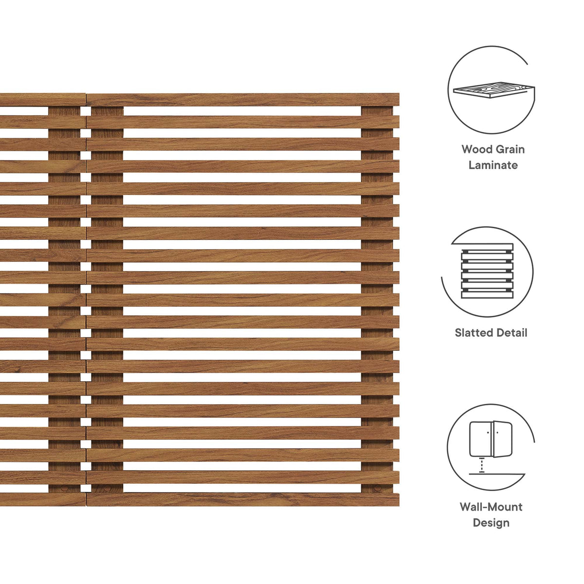 Render Wall Mount Queen Headboard - Walnut