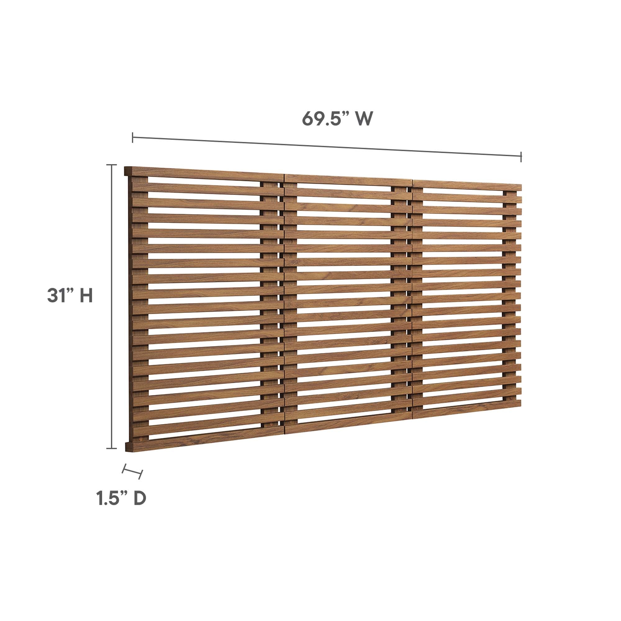 Render Wall Mount Queen Headboard - Walnut