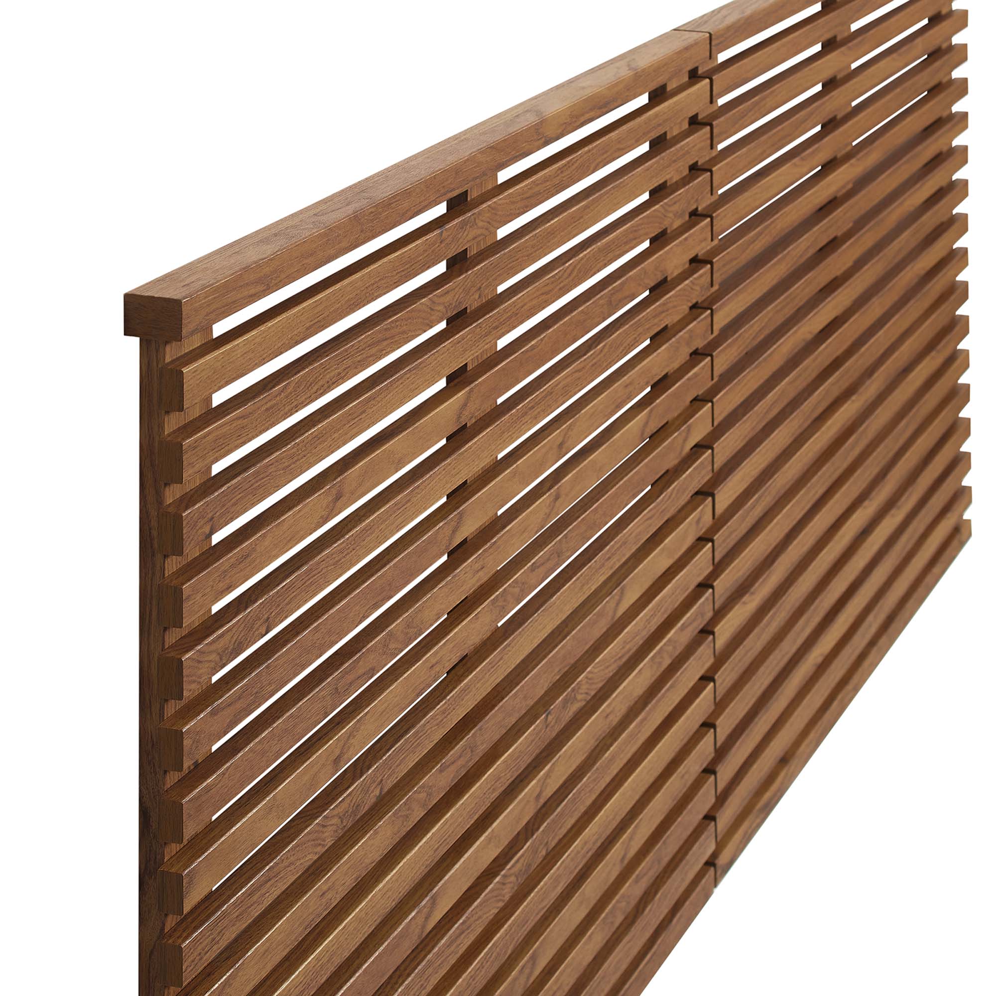 Render Wall Mount King Headboard - Walnut