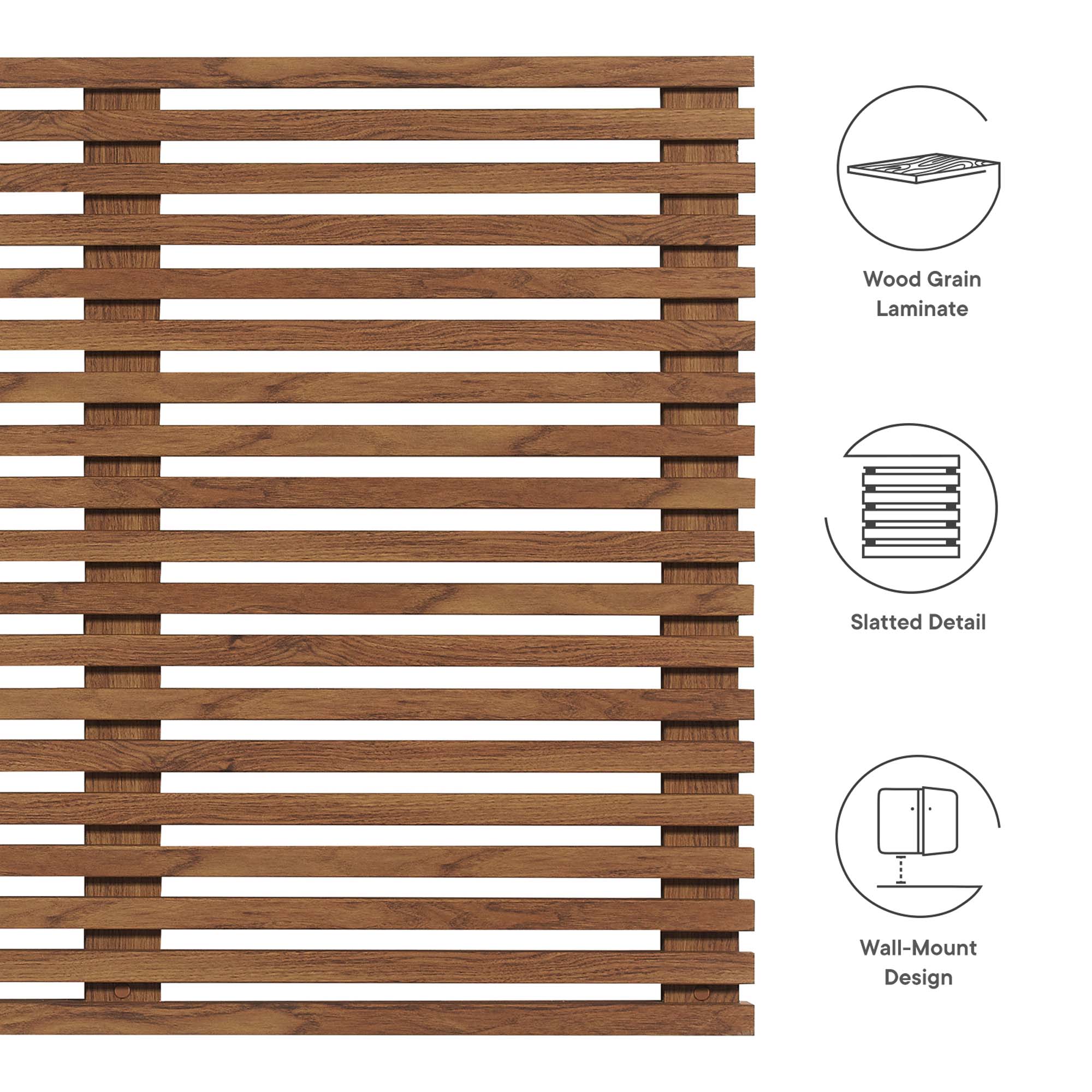 Render Wall Mount King Headboard - Walnut